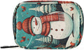 Christmas Snowman Blue Travel Pill Organizer Case Box Container Weekly Portable Vitamin Medicine Holder Storage Bag with Zipper Removable