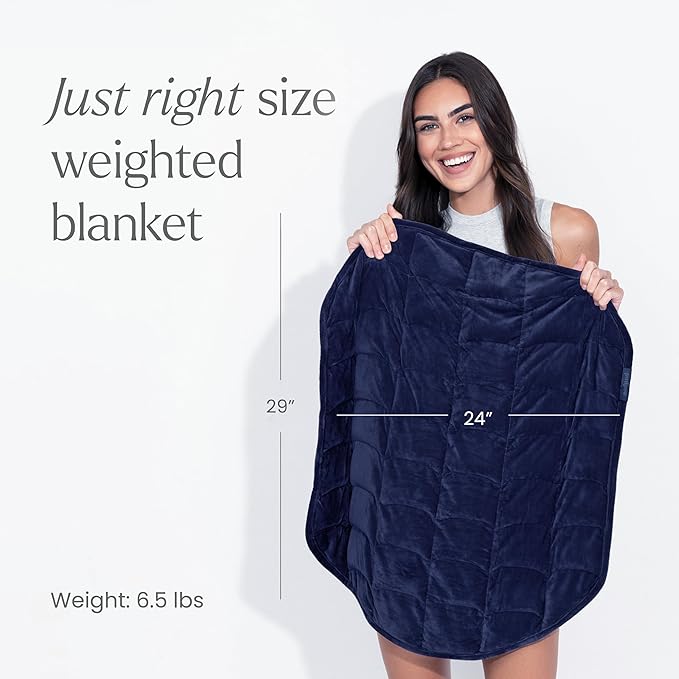 nodpod Body 6.5lb Patented Compact Weighted Blanket I Perfect for Relaxation, Sleeping & Travel l I Glass Bead Filled, Machine Washable (29" x 24") - Midnight