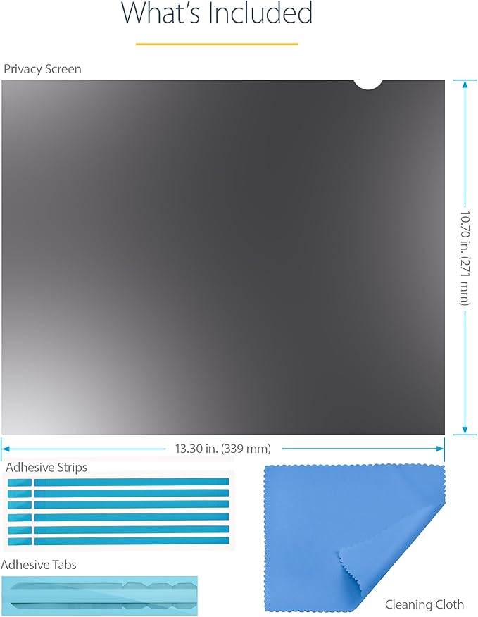 StarTech.com 17-inch 5:4 Computer Monitor Privacy Filter, Anti-Glare Privacy Screen w/51% Blue Light Reduction, Monitor Screen Protector w/+/- 30 Deg. Viewing Angle (1754-PRIVACY-SCREEN)