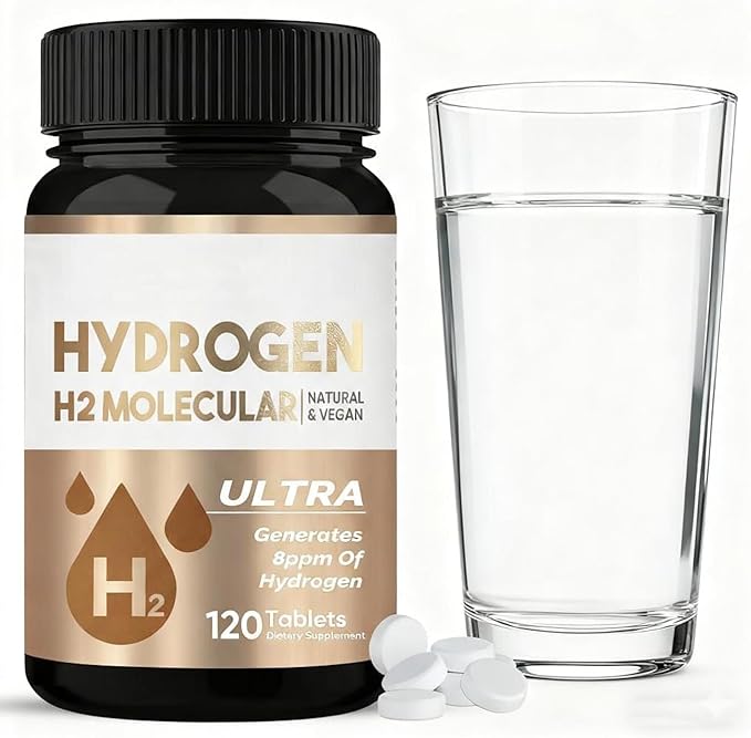 Hydrogen Water Tablets, Molecular Hydrogen Supplement for Cognitive Function & Energy, Create Water with Refreshing Hydration (120 Tablets)