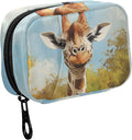 Fustylead Cute Grinsende Giraffe Oil Painting Travel Pill Case Bag with Zipper Weekly Pill Box 8 Compartments 7 Day Personal Pill Case Purse Medicine Case Organizer