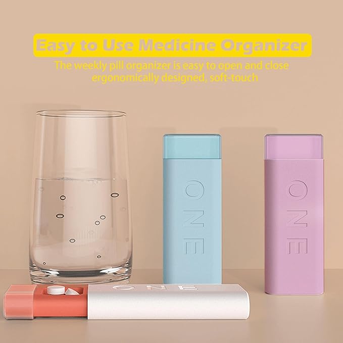 Hession Daily Pill Organizer Travel Pill Box Daily Portable Vitamin Case 3 Compartments Medicine Container BPA Free 1 Pack (Pink)