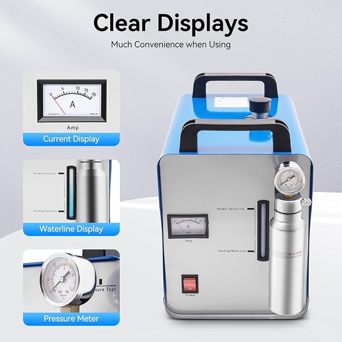 Hydrogen Generator Water Welder 95L/H Acrylic HHO Flame Polisher Polishing ,Oxygen Generator for Home Use Machine ,in Power Polishers & Buffers AC 110V 400W + Gas Torch, for Tools & Home Improvement