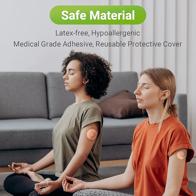 40-Pack Libre 2 & Lingo Sensor Covers, Kovoq Freestyle Libre 2 Sensor Waterproof Patches, 2 Hard Covers for Reliable Protection Against Bumps and Scratches, Breathable and Hypoallergenic (TAN)