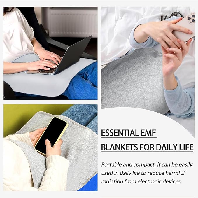 Faraday Blanket: Protection Against Direct Contact from WiFi, Protection Blanket for Cell Phone, Tablet, Electronics (20.5" x 17.5"), Grey