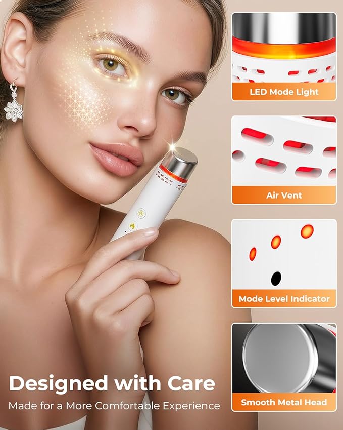 Depuffing Wand with Cold and Heat, Eye and Face Depuffer for Puffiness and Dark Circles, Heated Eye Wand and Ice Roller for Face, Portable Facial Massager for Skincare at Home and Travel