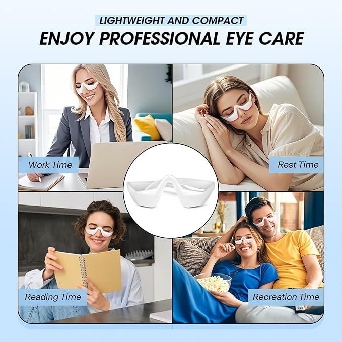 Under Eye Therapy Glasses-Eye Light Massager with 2 Modes, Eye Massager for Relieving Eye Fatigue, Reducing Wrinkles, Eye Bags, Dark Circles