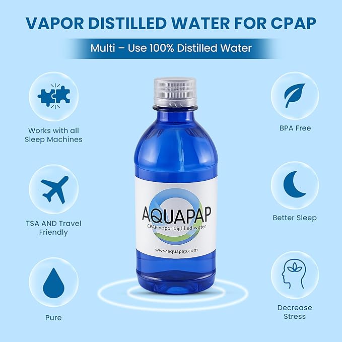 Aquapap Vapor Distilled Water Case of 24 x 12 oz bottles