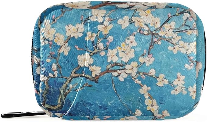 Travel Pill Case Almond Blossom Weekly Small Pill Box 7 Day Pill Box Pill Organizer Bag