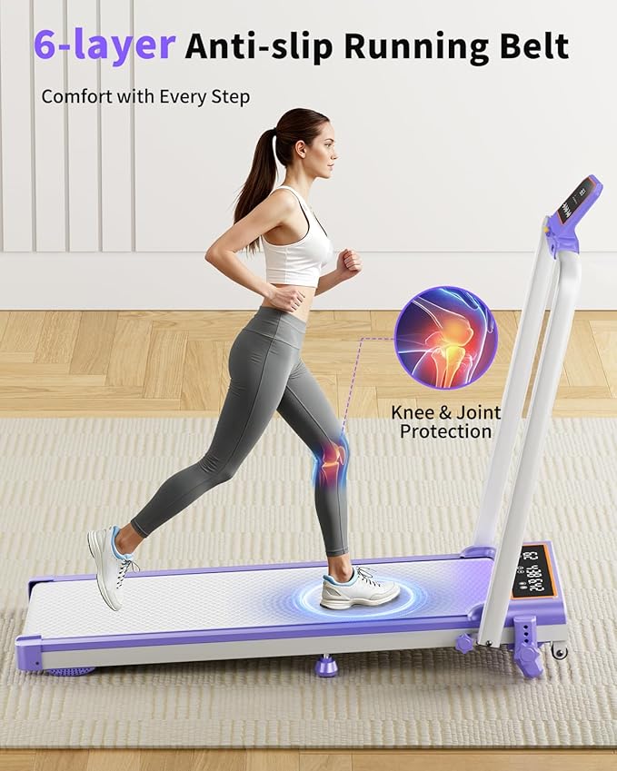Foldable Treadmill with 10% Incline, 3.5HP Low Noise Walking Pad Treadmill with Handle Bar, Rayspace 4 in 1 Portable Under Desk Treadmills for Home/Office, 350 Lbs Capacity, APP & Remote Control