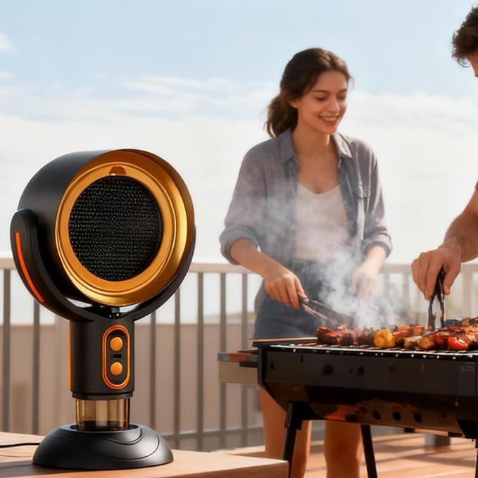 PuffHide Smoke Purifier for Smoking Indoors, Portable Range Hood with Detachable Smoke Fan & Washable Filter, Compact Exhaust Fan for Indoor BBQ, Hot Pot & Kitchen Use
