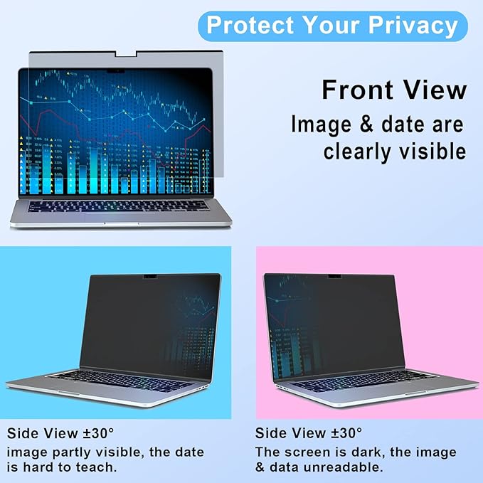 ZOEGAA MacBook Pro 16 inch Privacy Screen 2021~2026, Magnetic Privacy Screen MacBook Pro 16 inch M1, M2, M3, M4, M5, Pro, Max Chip, Removable Laptop Privacy Screen and Anti-Glare Protector