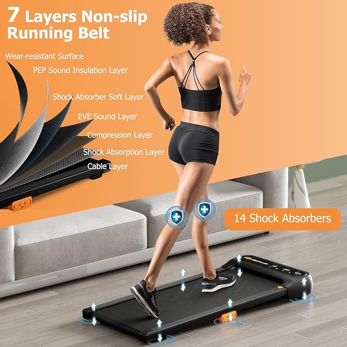 Goplus Walking Pad, Under Desk Treadmill for Home and Office, Walking Pad Treadmill Under Desk with 265 lbs Capacity, 12 Preset Programs, Watch-Like Remote Control, LED Touch Screen, Installation-Free