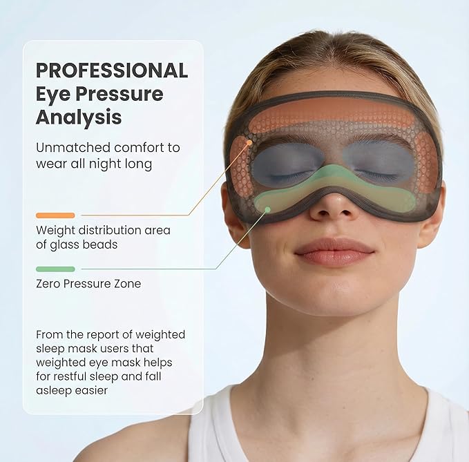 Weighted Eye Mask for Sleeping 2 Pack: Gentle Pressure Blackout Sleep Mask - Zero Eye Pressure Lash Extension Eye Covers Women Men - Airplane Travel Essentials, Memory Foam, Black Pink