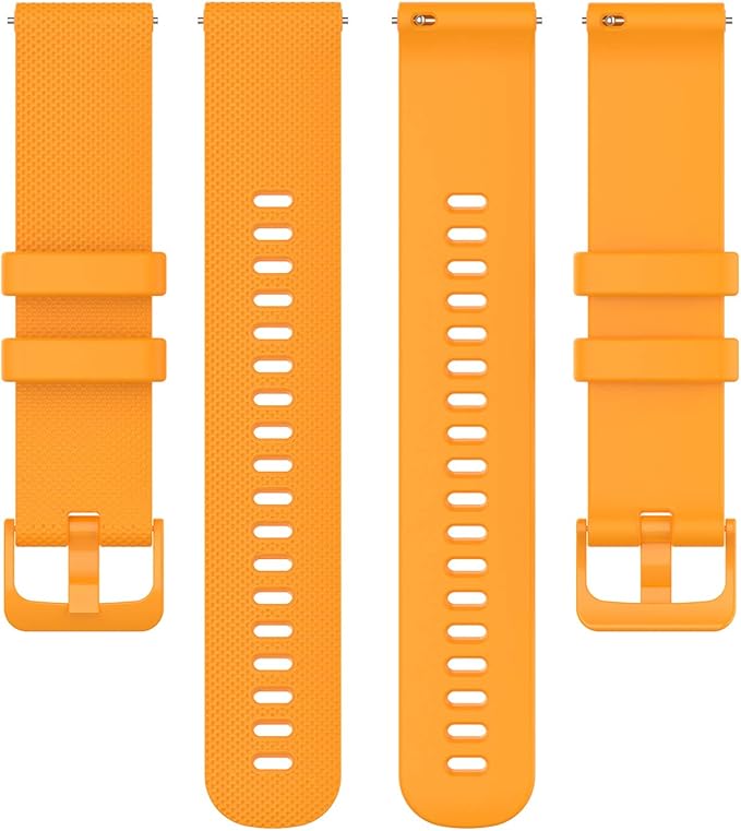 Compatible with Garmin Venu Sq Bands for Women Men, 20mm Quick Release Silicone Replacement Band Wristbands Straps Bracelet Fit for Garmin Vivoactive 3 Music, Forerunner 245 645 (Orange)