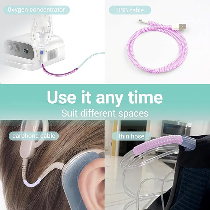 12 Pcs Oxygen Tubing Support Crimp Straightener,Oxygen Tubing Accessories,Oxygen Tube Jacket,Oxygen Tube Support for Oxygen Hose Nasal Cannula, pink