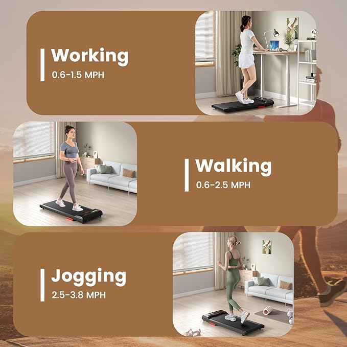 Goplus Walking Pad, 2.5HP 340LBS Capacity Under Desk Treadmill with Remote Control, APP-Enabled and LED Display, Portable Treadmills for Home Small, Office, Installation Free