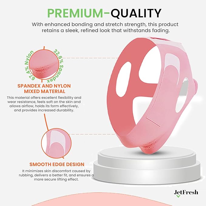 Chin Strap for Sleeping and Snoring - Pink Anti Snoring Device for Men and Women, Breathable and Skin-Friendly Snore Stopper with Adjustable Fit That Holds Jaw in Place & Supports CPAP Users