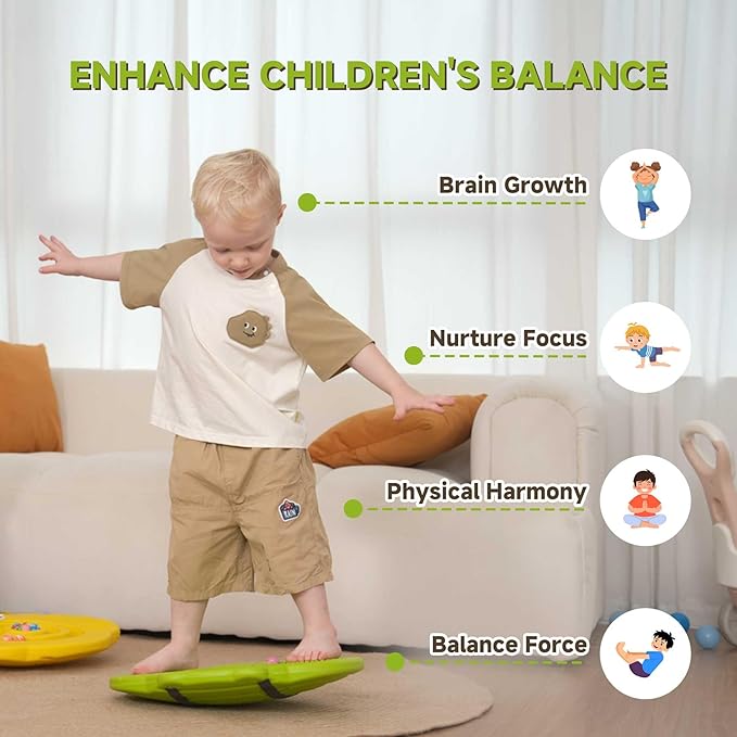 Wobble Balance Board for Kids – Yellow Frog Design with Maze Track & Balls | Dual-Sided Sensory Rocker Board | Non-Slip Tactile Surface | Supports Up to 200lbs | Perfect for Toddlers & Parent-Child Play