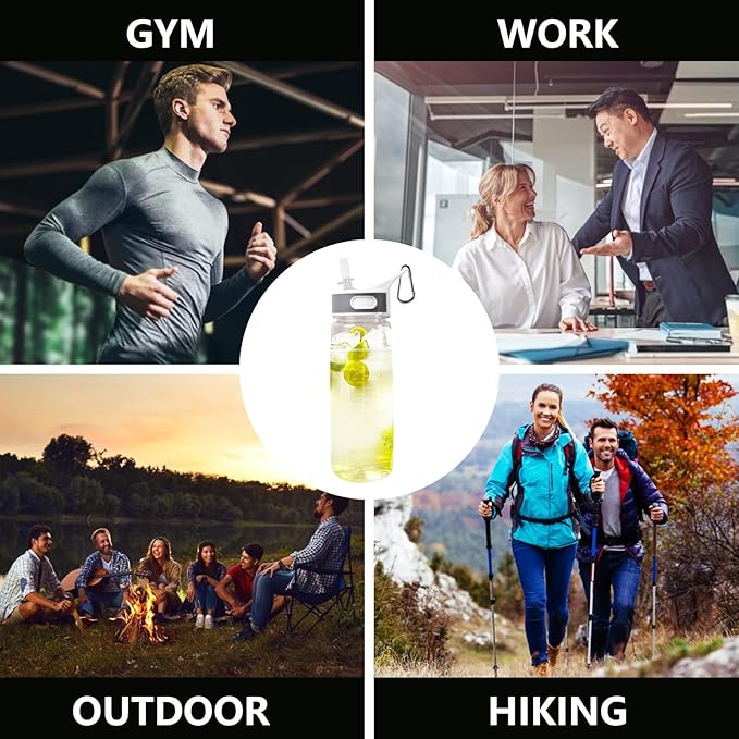 Bottled Joy Gallon Water Bottle, 800ml Clear Water Bottle 28oz Water Bottle with Straw, Bottle Joy Sports Water Jug Tritan Leakproof BPA Free for Fitness Outdoor Cycling Gifts for Women Men