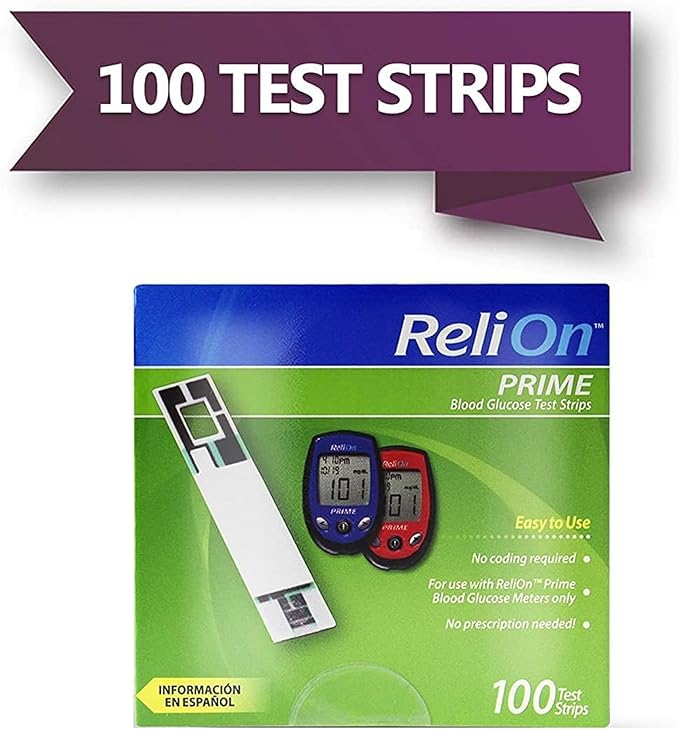 Prime 100 Count Test Strips, No Coding Required - Accurate Monitoring - Care - for Use with Prime Meters