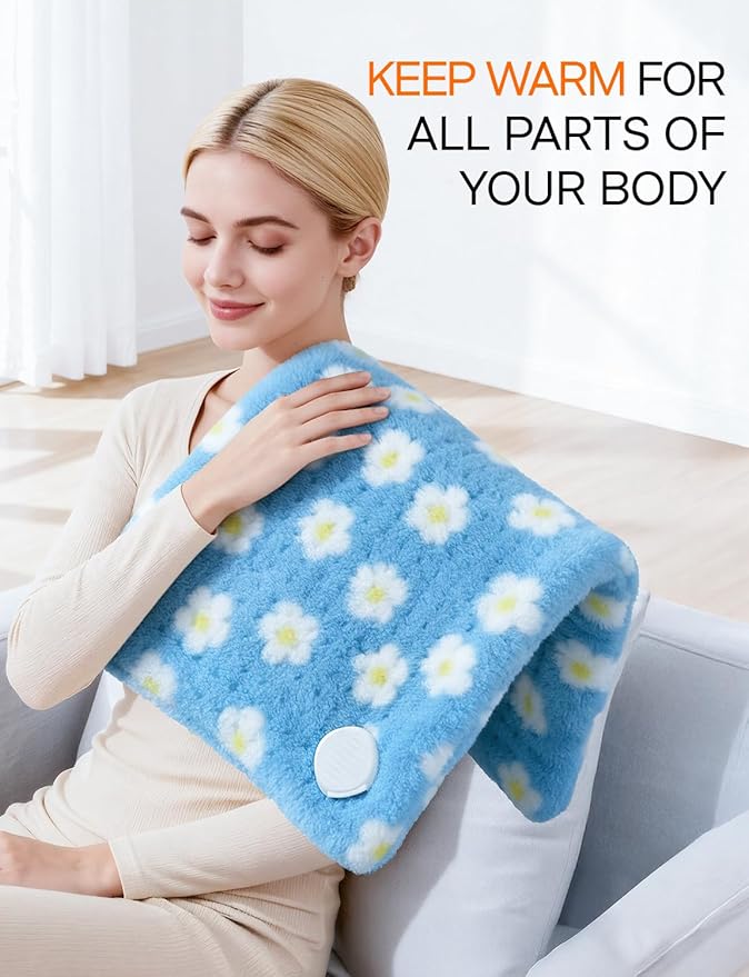 ALLJOY Heating Pad for Back Pain Relief, 24”x 12” Cute Heating Pad for Period Cramps, FSA Eligible HSA, Portable Heat Pad for Neck and Shoulders, Birthday Gifts for Women Men Mom Dad