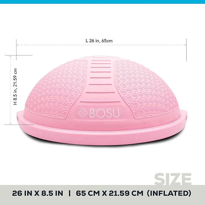 Bosu Half Ball Home Balance Exercise Trainer for Strength and Flexibility Workouts with Built to Last Burst Resistant Material and Hand Pump