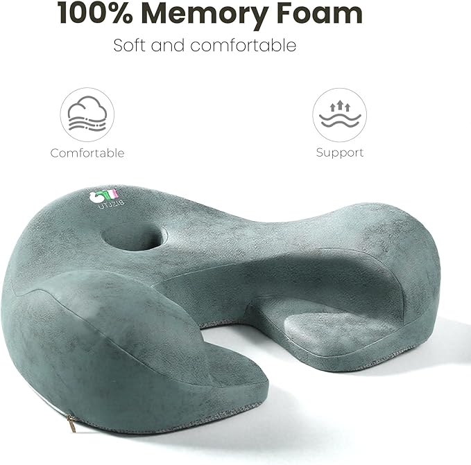 Meditation Cushion & Floor Pillow Seat - Ergonomic Comfortable Memory Foam Set Relieves Numbness Tailbone & Hip Pain from Long Sitting, idea for Reading, Yoga.