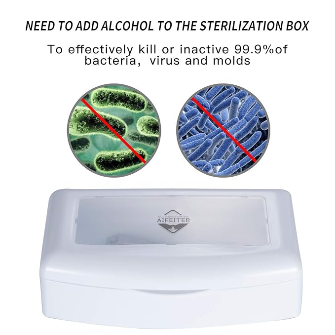 Plastic Sterilizing Tray-Tool Sterilization Box,Clean Sterilizer Box Storage Organizer for Nail,Tweezers,Hair Salon,Spa & Cutter Manicure Equipment-Clear Lid (white)