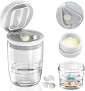 White-1 Pill Splitter and Cutter, Crushes Tablets, Vitamins, Stainless Steel Blade, Removable Drinking Cup