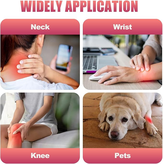 Red Light Therapy for Neck & Wrist, Rechargeable 5000mAh Battery Infrared Red Light Therapy Belt for Body, Portable Near Infrared Neck Wrap for Home and Office
