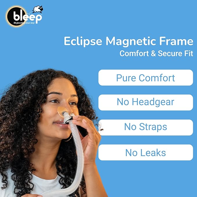 Bleep Eclipse Magnetic Mask Replacement Kit | Secure MagSeal Technology | No Headgear | One-Size-Fits-All | Durable, Lightweight Made in USA | CPAP Mask | CPAP Accessories | Sleep Apnea Masks