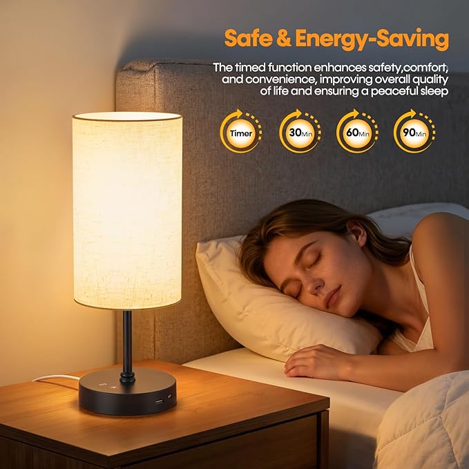 NIORSUN Light Therapy Lamp,10000 Lux Sun Lamp with Remote,3 Color Temperatures & Stepless Dimming,Happy Sunlight Lamp with USB C & A Ports,UV-Free Full Spectrum Light for Home, Office