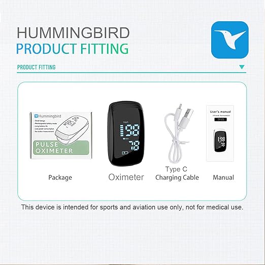 Fingertip Pulse Oximeter, Rechargeable Pulse Oximeter, Finger Pulse Oximeter, Blood Oxygen Meter Finger, Pulse OX with Lanyard, Oximetro for Sports Outdoors Aviation Use Only (Purple)