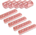 10 Pack (Weekly & Daily), 2 Times a Day (AM/PM) + 7-Day Pill Organizer, Vitamin Planner, Large Capacity Pill Box Set, Travel Pill Case for Medication/Vitamins/Fish Oils/Supplements, Pink