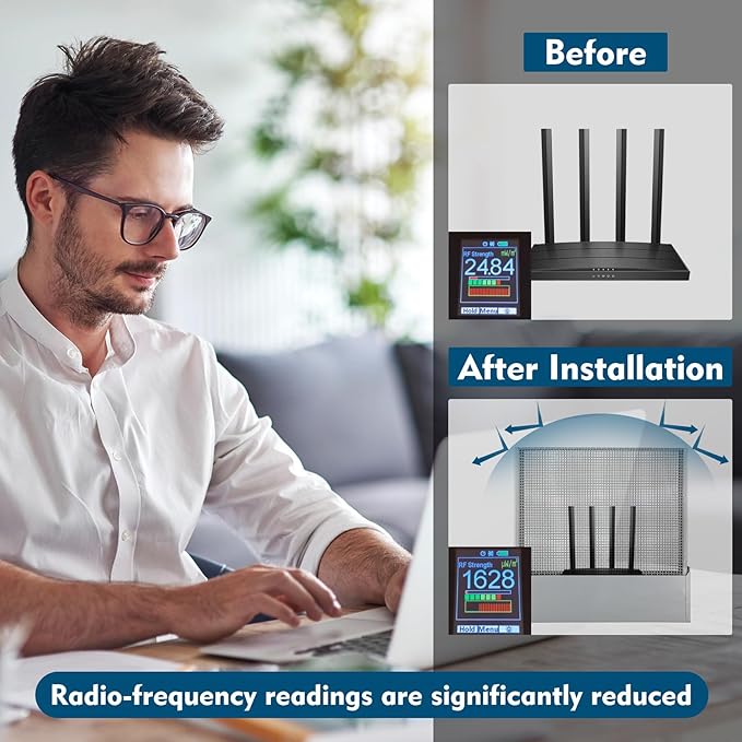 Large WiFi Router Cover - Blocks 90% of Router Emf & 5G, Allows Uninterrupted Use - Faraday Cage Emf Protection - Two Year Warranty