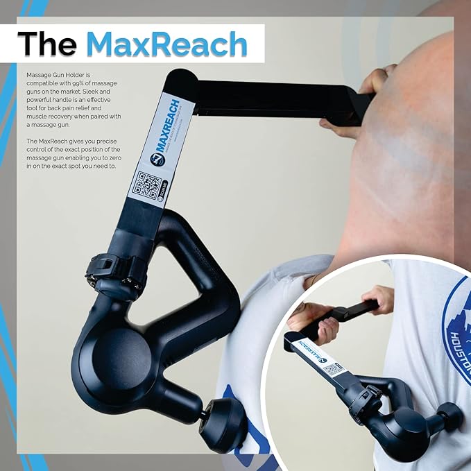2.0 Massage Gun Extension Holder – Foldable, Travel-Friendly Handle for Hard-to-Reach Areas, Self-Massage Back Tissue Relief