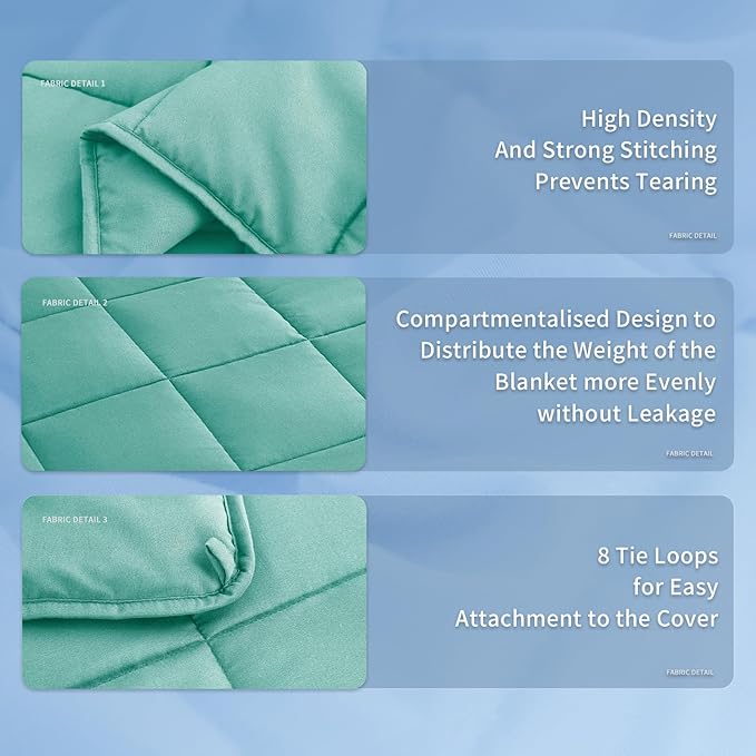 Topcee Weighted Blanket for Adults (15 lbs, 48" x 72") Twin Size Soft Cooling Heavy Blanket Sleeping, Apply to 130-160 lbs Body, Thick Breathable Blanket with Glass Bead, Easy Care