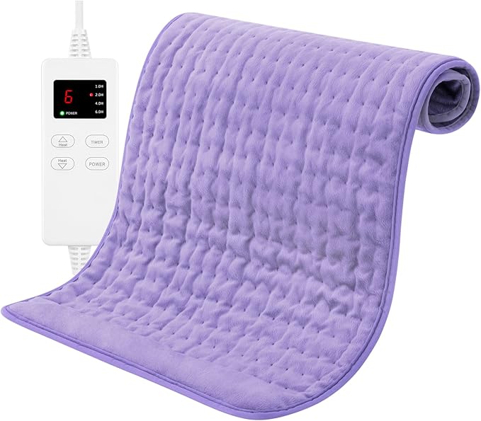 Heating Pad for Back, Large Heating Pads for Body Muscle Pain Cramps Relief, 6 Heat Settings Machine Washable Electric Heating Pad, Birthday Christmas Gifts for Women Mom