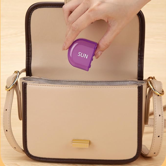 Detachable Weekly Pill Organizer 7 Day - Large Capacity Rainbow Travel Pill Case, Removable Daily Pill Box for Fish Oil/Supplements/Medication, Moisture-Proof Modular Once a Day Vitamin Holder