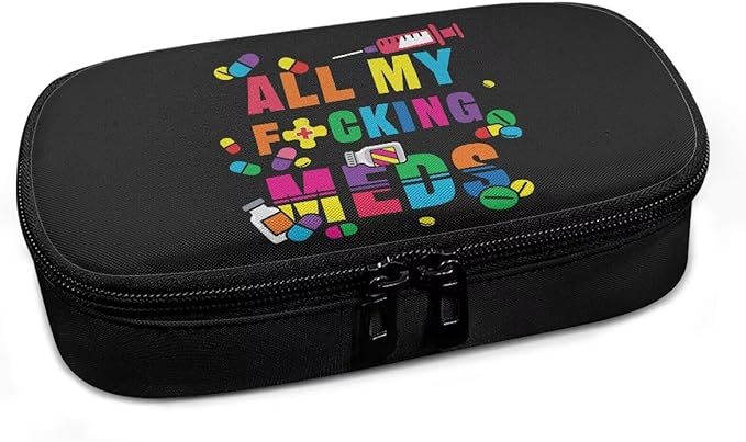Rnyleeg Black Diabetes Bag for Women Men Small Size Insulin Cooler Travel Case Reusable Insulin Bag for Diabetes Easy to Carry