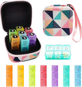 Weekly Pill Organizer, 7-Day Medicine Box with Hard Shell Case, 3 Times Daily Dosage Schedule, Plastic Rectangular Design, Includes Pill Cutter and Weekly Stickers,Multicolor
