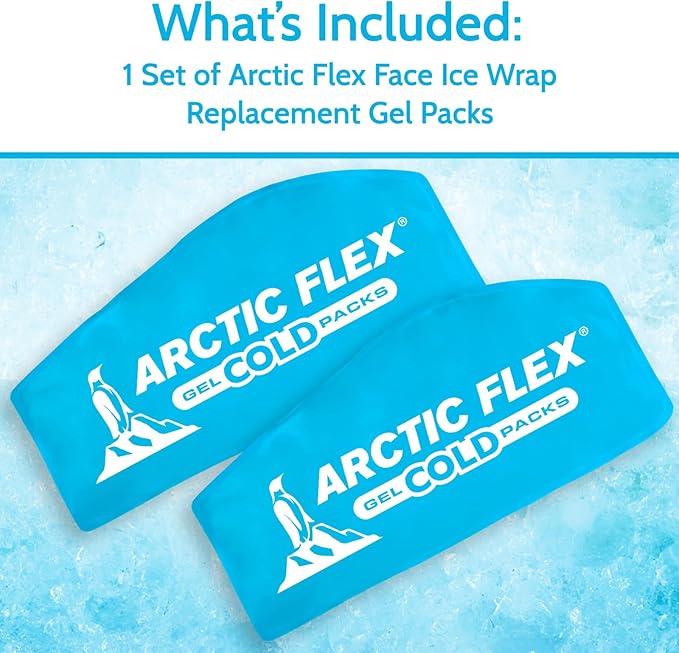 Arctic Flex Gel Replacement Packs - Ice Packs Reusable for Face Ice Brace - Hot and Cold Gel Ice Pack for Injuries, Pain Relief, Swelling - Flexible Therapy Compression Wrap - Athletic, Women, Men