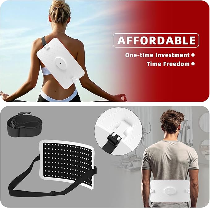 Red Light Therapy Device – 660nm Red & 850nm Infrared LED Therapy Lamp for Face and Body, Versatile Design with Stand, Legs & Strap, Well-Made and Easy to Use(White)