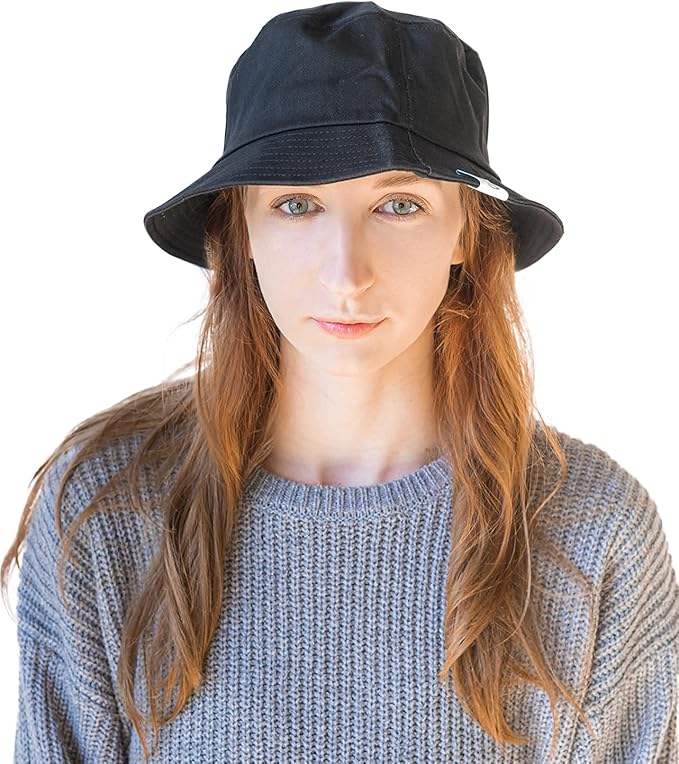 Halsa EMF Protection Hat Bucket Hat. Anti Radiation Fabric. Large. Black