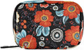Black Poppy Paisley Travel Pill Organizer Case Box Container Weekly Portable Vitamin Medicine Holder Storage Bag with Zipper Removable