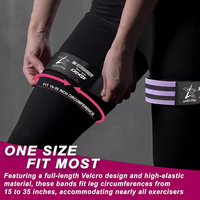 BFR Occlusion Bands for Women Glutes,Blood Flow Restriction Bands for Legs, Butt & Hip Building, Workouts, Best Fabric Resistance Bands for Squat Butt & Thigh