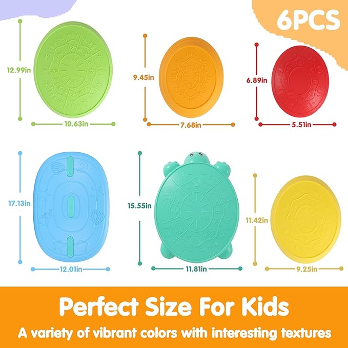 Balance Board & Stepping Stones for Kids - 2-in-1 No-Slip Turtle Stepping Stones and Balance Board for Toddler Balance & Obstacle Course, for 3 4 5 6 Year Old Kid Indoor & Outdoor Play