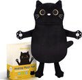 Microwave Heating Pad for Cramps Pain Relief, 16 * 12'' Moist Microwavable Period Menstrual Heating Pads for Cramps, Back, Neck Shoulder and Knee, Cute Stuffed Animal Heating Pad - Black Cat