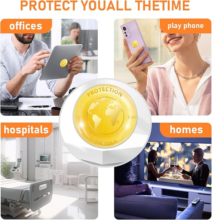Cell Phone Blockers Equipment Stickers-Map [6 Pcs] Devices Accessories for Mobile/Phones/Laptops/Computers Gold 1